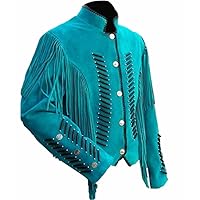 Western Style Leather Jacket Fringed & Bones, Excellent Quality, Xs-5xl