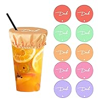 Drink Covers for Alcohol Protection, 10 Pack Drink Protector for Women & Men, Reusable & Washable Fabric Wine Glass Cover with Straw Hole, Prevent Your Drinks from Being Spiked, Multicolor