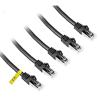 iwillink Cat6 Ethernet Cable 3 ft (5 Pack), LAN, POE, UTP, RJ45, Network, Patch, Cat 6 Internet Cable - Black