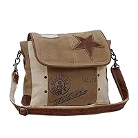 Myra Bag Women Leather Star Shoulder Bag,adjustable leather handle, leather trim and star accent