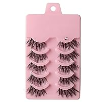 Half Lashes False Eyelashes Natural Cat-Eye Lashes 3D Curly Accent Lashes Extension Wispy Lashes 3/4-Corner Lashes Pack Half Lashes Cateye Long