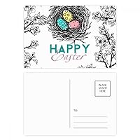 Happy Easter Religion Festival Egg Nest Postcard Set Birthday Mailing Thanks Greeting Card