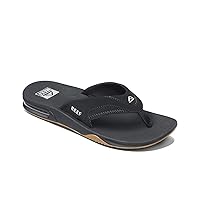 Reef Men's Sandals, Fanning, Black/Silver, 12