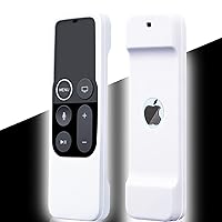 Case Compatible with Apple TV 4K/ 4th Gen Remote Light Weight Anti-Slip Shock Proof Silicone Cover for Controller for Apple TV Siri Remote Glow in The Dark White