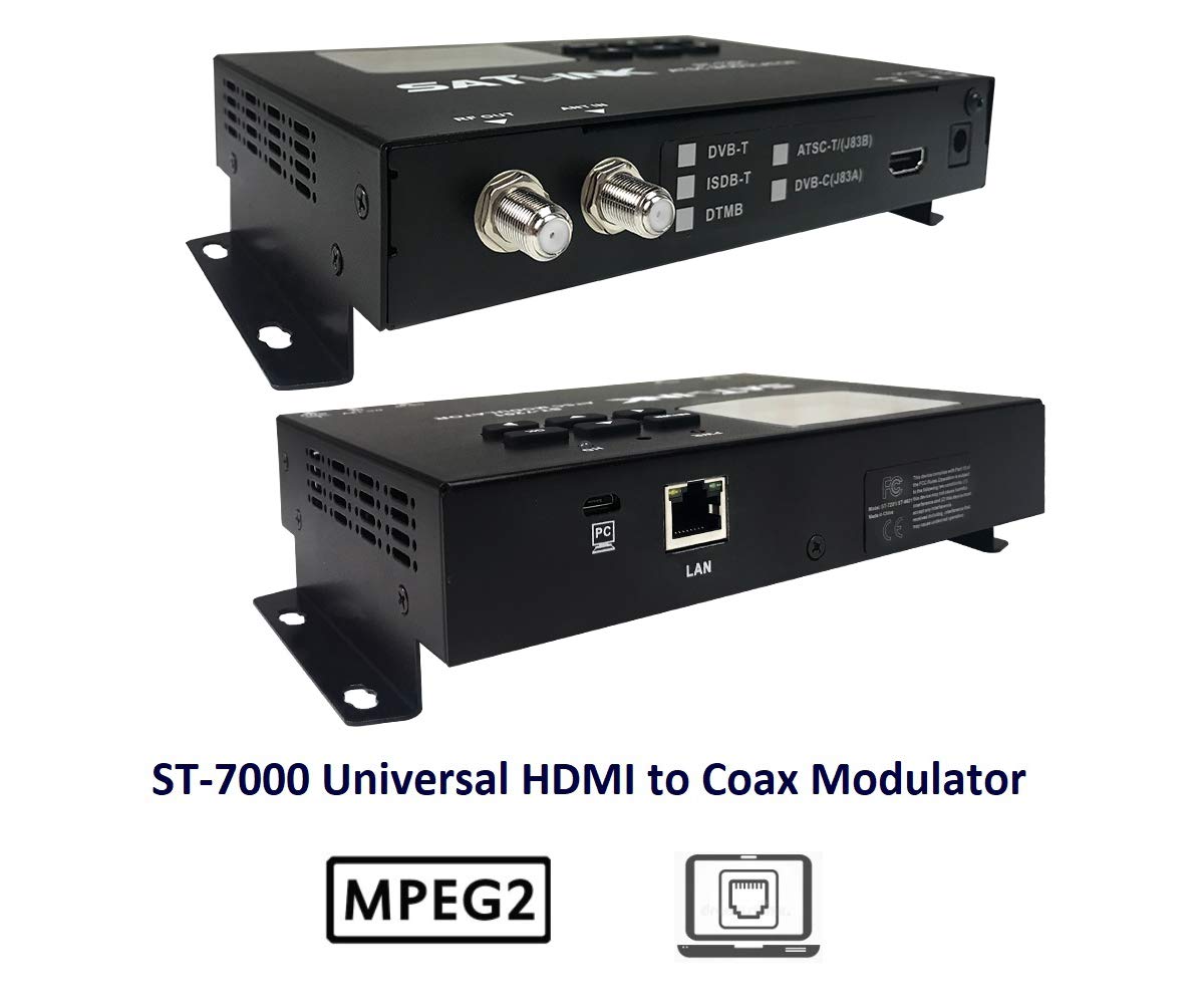 SatLink ST-7000 HDMI to RF Digital Modulator/Encoder Delivers 1080p HDMI Video to TVs as HD ATSC or QAM (J.83B) Channel via Coax Network