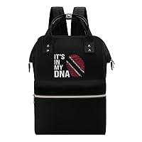 It's in My DNA Trinidad and Tobago Flag Travel Backpacks Multifunction Mommy Tote Diaper Bag Changing Bags
