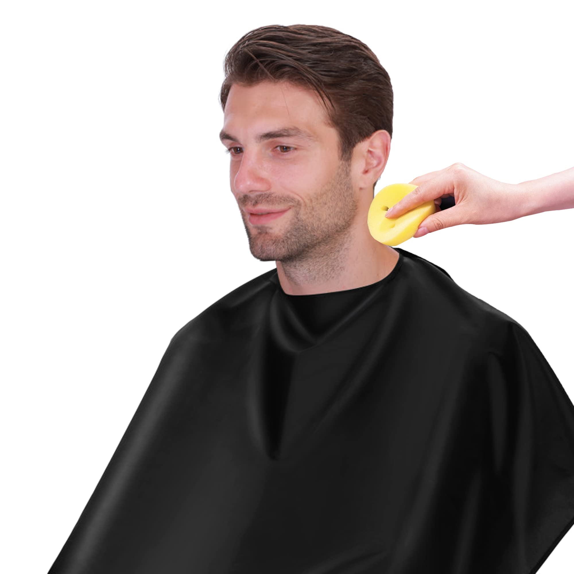 NOOA Waterproof Barber Cape - Haircut Cape for Men, Unisex Black Hair Cutting Cape with Adjustable Neck Size, 41.5 x 58 inches Hairdresser Cape for Hair Treatment - Cutting/Coloring/Perming