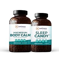 by JJ Virgin Sleep Candy (60 Chewable Tablets) & Magnesium Body Calm (120 Capsules) Supplement Set - Chelated Magnesium Supplement for Sense of Calm & Night Chewables - 2 Products