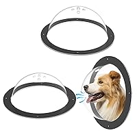 YeWink 2 Pack Dog Fence Window, Clear Pet Dome View with Air Holes, Acrylic Bubble Peek Window Playground Doggie Fence Safe Window, Inside Deep 4.3in and 4.5in
