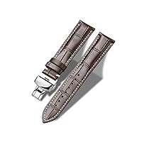 Genuine Leather Band Alligator and Cowhide Replacement Deployment Buckle Watch strap12mm to 17mm Crocodile Leather Strap for Men's and Women's