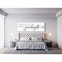DOLUDO Canvas Print Always Kiss Me Goodnight Sign Wall Art Love Quote Poster Painting For Master Bedroom Over Bed Wall Decor Unframed
