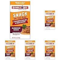 Snack on the Run BBQ Chicken Salad with Crackers Kit, 3.5 oz - Ready to Eat, Spoon Included - Shelf Stable & Convenient Protein Snack (Pack of 5)