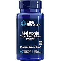 Life Extension Melatonin Time Released Vegetarian Tablets, 300 mcg, 100 Count (200)