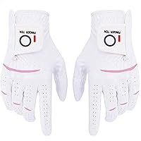 FINGER TEN Womens Ladies Golf Rain Gloves Pair Both Hand or 2 Pack Left Right Hand, Wet Hot Cool Grip, Fit Small Medium Large XL