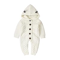 Boutique Baby Clothes Infant Baby Boys Girls Winter Solid Two-Piece Sweater Sets Keep Baby Girl (White, 12-18 Months)