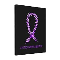 Rqwaaed Stomach Cancer Awareness 16x20 inch Canvas Wall Art Print Home Wall Decorations for Living Room Bedroom Unframed Decor