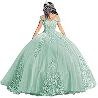 Women's Off Shoulder Quinceanera Dresses Luxury Lace Ball Gowns Beaded Prom Puffy Gown with Train Sweet 15 16