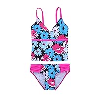 YiZYiF Big Girl's Youth Tie-Dye Swimwear Tankini Halter 2 Pieces Bathing Suit