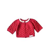 Handmade Crochet Sweater with lace Neck and Long Sleeve for Babies and Girls.