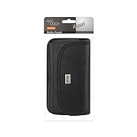 Reiko Wireless Horizontal Rugged Pouch Samsung Galaxy S4/ I9300 with Metal and Velcro Belt Clips - Black