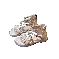 Kids Baby Girls Sandals Crystal Roman Princess Shoes Summer Dress Shoes Little Child/Big Girls Flip Flops Size 13 Kids
