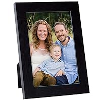 Let's Make Memories Black 4x6 Photo Picture Frame, Measures 5x7 + 15 Photo Prints Included, Featuring Black Wood and Deluxe Glass, Perfect for Wall or Tabletop, Horizontal or Vertical - 1 Frame