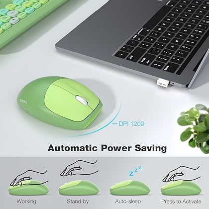 MOFII Wireless Keyboard and Mouse Combo Silent, Slim Compact 2.4G USB Full Size Wireless Mouse and Keyboard Combo, Cute 110 Keys Keyboard for PC, Notebook, MacBook, Tablet, Laptop, Windows System