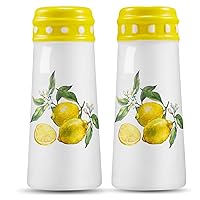 Lemon Salt And Pepper Shakers - Lemon Kitchen Decor and Accessories, Farmhouse Cute Salt Pepper Shaker Set Lemon Decor for Kitchen, Large Seasoning Shakers - Lime Collectable Lemon Mothers Day Gifts