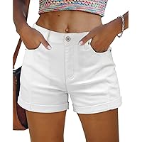 SANMM 2024 Jean Shorts for Women Casual Stretchy Denim Summer Hot Short
