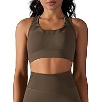 Orolay Women's Seamless Sports Bra Wirefree Racerback Yoga Bra Workout Gym Activewear with Removable Pads