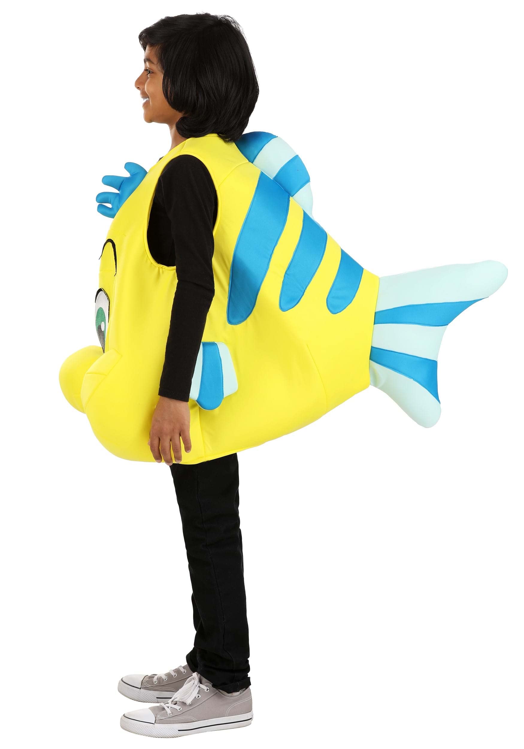 Disney's The Little Mermaid Flounder Costume for Kids, Yellow Plush Tropical Fish Tunic