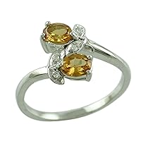 SGL Citrine 0.70 Carat Exotic 925 Sterling Silver Occasion Eternity Ring for Women