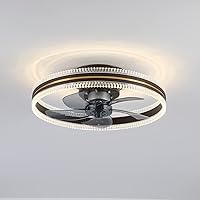Reversible Ceiling Fan with Light and Remote Control Bedroomt Ceiling Fan with Lighting Led Light Modern Living Room 6 Speeds Dimmable Ceiling Fans with Lights and Timer/Brown