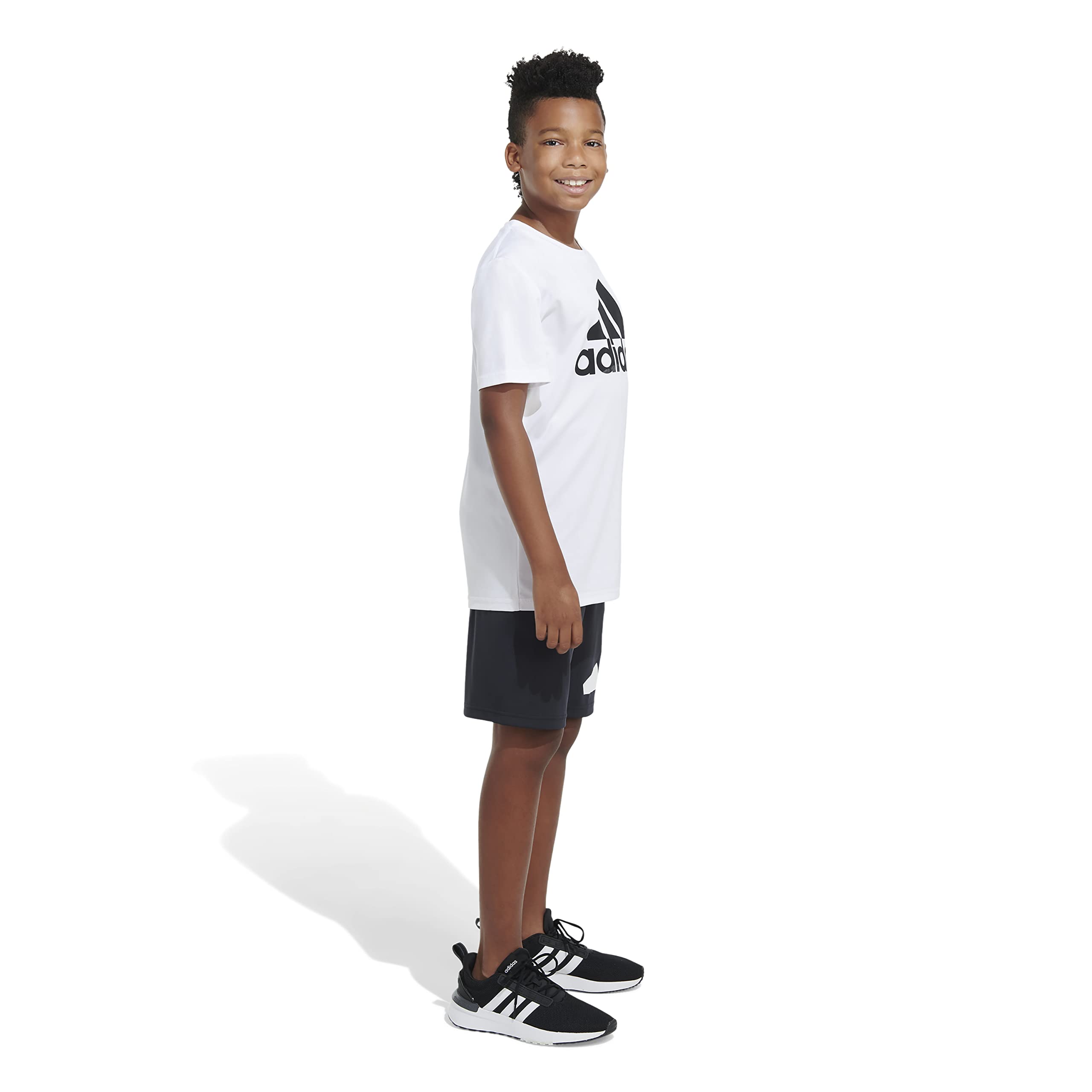 adidas Boys' Big Aeroready Elastic Waistband Performance Shorts