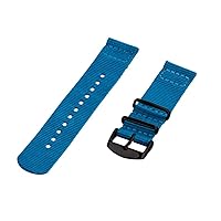 Clockwork Synergy - 28mm 2 Piece Classic Nato PVD Nylon Electric Blue Replacement Watch Strap Band