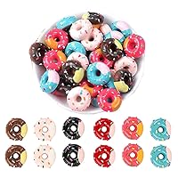 Assorted 30 Pcs Cute Slime Charms Beads Cookies Donut Macaron Dessert Resin Charms Slices Flatback Buttons for Jewelry Making Handicraft Scrapbooking Phone Case Decor (tianquan)