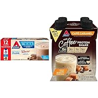 Atkins Milk Chocolate and Cafe Caramel Protein Shake Bundle (12 + 12 Count)