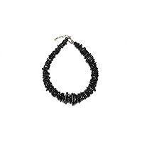 Black Onyx Slices Statement Necklace - Extra Large Gemstone Necklace for Events - Bold and Chic Black Necklace