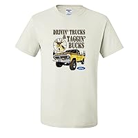 Driving Trucks and Taggin Bucks Retro Ford F150 Hunting Ford Truck Licensed Official Mens T-Shirts