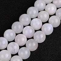 Gem-Inside 14MM Natural Stone Blue Rainbow Moonstone Gemstone Round Loose Beads for Jewelry Making 15