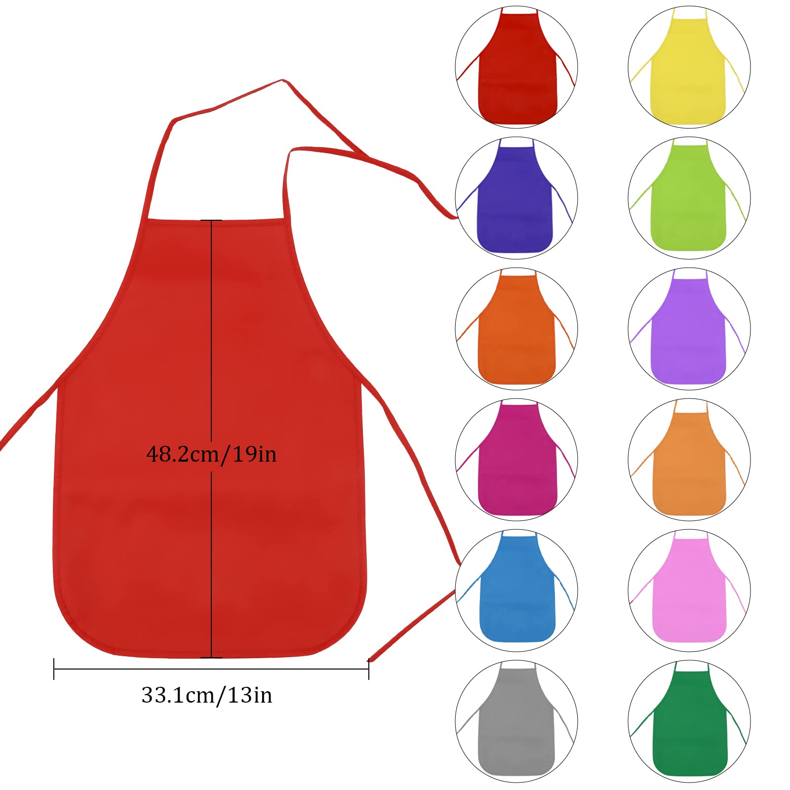 BAHABY Bundle of 24 Pack Kids Art Aprons and 2 Pack Children's Painting Smocks