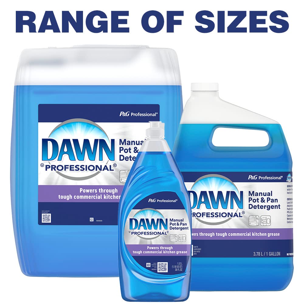 Dawn Dishwashing Liquid Soap Detergent by P&G Professional, Bulk Degreaser Removes Greasy Foods from Pots, Pans and Dishes in Commercial Restaurant Kitchens, Regular Scent, 18.9L/5 gal