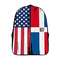 USA Dominican Republic 16 Inch Backpack Adjustable Strap Daypack Double Shoulder Backpack Business Laptop Backpack for Hiking Travel