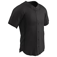 CHAMPRO Men's Reliever Full Button Half Sleeve Baseball Jersey