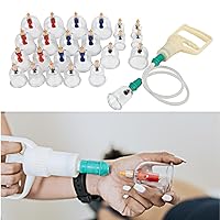 Cupping Set Professional, 24pcs Massage Cupping Set U-shape Cups Chinese Vacuum Cupping Set Massage Suction Acupuncture