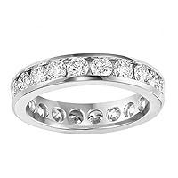 3.00 ct Ladies Round Cut Diamond Eternity Wedding Band Ring in Channel Setting in 18 kt White Gold
