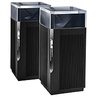 ASUS ZenWiFi Pro ET12 AXE11000 Tri-Band WiFi 6E Mesh System Set of 2 Combinable Router (6GHz Band, Dual 2.5G WAN LAN Ports, up to 550 m² Coverage, ASUS Range Boost, AiProtection Pro) Black