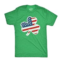Mens American Flag Shamrock T Shirt Funny Saint Patricks Day Cool St Patty Humor