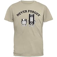 Old Glory Never Forget VHS Floppy Disk Sand Adult T-Shirt - X-Large