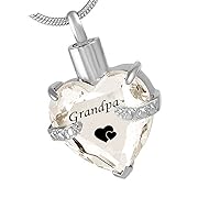 weikui Glass Cremation Jewelry Grandpa Birthstone Pendant Urn Necklace Ashes Holder Keepsake